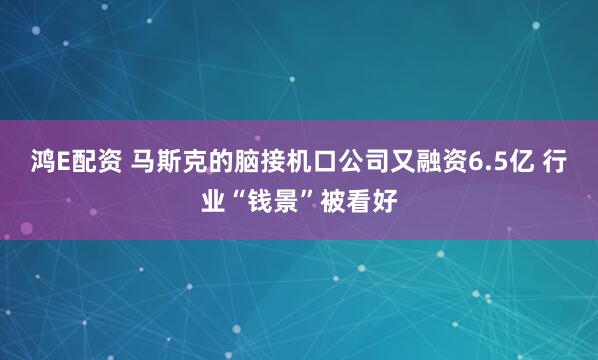 鸿E配资 马斯克的脑接机口公司又融资6.5亿 行业“钱景”被看好