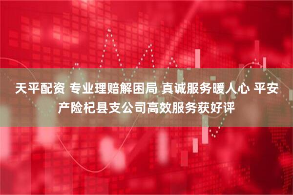 天平配资 专业理赔解困局 真诚服务暖人心 平安产险杞县支公司高效服务获好评