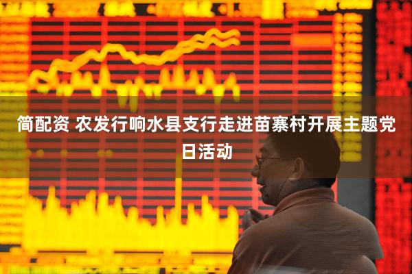 简配资 农发行响水县支行走进苗寨村开展主题党日活动
